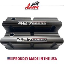 Ford Small Block 427 Cobra Pentroof Tall Valve Covers - Style 2 - Black