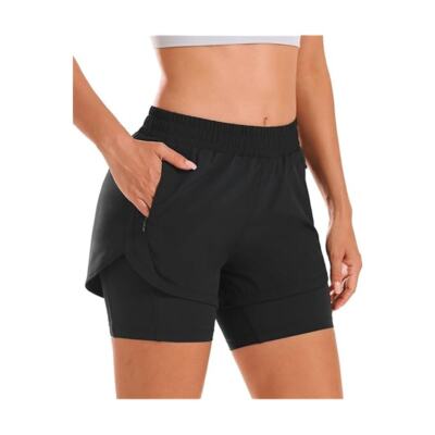 Ideology Solid Black Athletic Shorts w/ Pockets Built In Spandex, Size S,  NWT!
