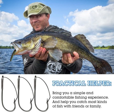 50Pcs Fishing - RAZOR SERIES Wacky Weedless WG Fishing Hooks Size 1/0 2/0 3/0