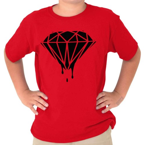 Abstract Geometric Melting Dripping Diamond Youth Crewneck T Shirts Boy or Girl - Picture 20 of 22