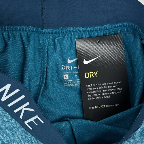 Nike Dry Kids Blue Polyester Dri-Fit Elastic Waist Logo Performance Shorts Sz S - Picture 3 of 3