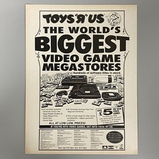 Toys 'R' Us Vidéo Jeu Megastore Nintendo Sega 1992 Vintage Rétro Publicité