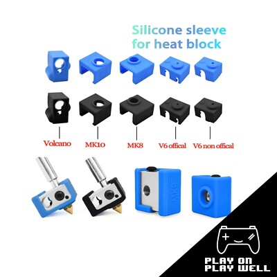 Silicone Sock Insulation Cover Case for 3D Printer V5/V6 Heater Block MK8 9 MK10