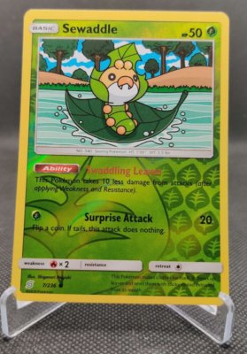 Sewaddle 7/236 Common Reverse Holo Unified Minds Pokemon TCG card