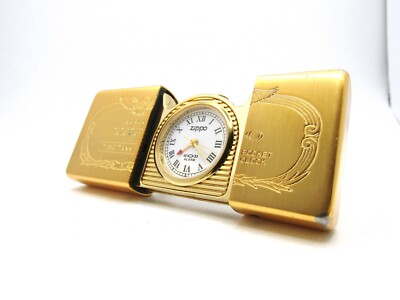 Zippo Time Tank Gold Pocket Clock Watch running 1995 Rare | eBay