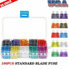 100pcs Standard Blade Fuse Assortment Auto Car Motorcycle SUV FUSES Kit APM ATM