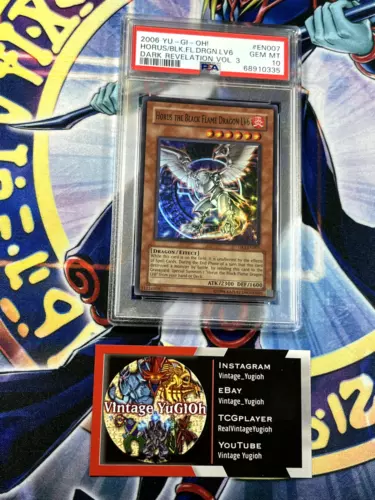 Yugioh Horus The Black Flame Dragon LV6 DR3-EN007 PSA 10 Super Rare POP 3