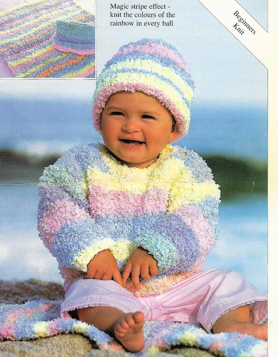 209 BABY CHUNKY SWEATER BLANKET HATS 16 26