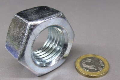 Hex Nut, Grade 2 Zinc Steel, RH, 1''-8, 1 1/2'' W x 55/64'' H, 10 Pcs