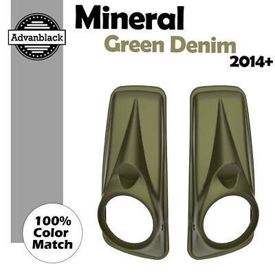 Advanblack MINERAL GREEN DENIM 8'' Saddlebag Speaker Lids For Harley Touring 14+