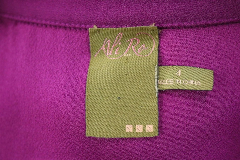 Vestido Ali Ro Talla 4 Rosa Magenta Funda Manga Corta Sobre la Rodilla Informal Foto 4 de 4