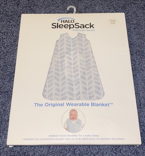 Halo Sleep Sack Platinum Series Size Medium 6-12 Months Chevron Pale Blue Print - Picture 5 of 6
