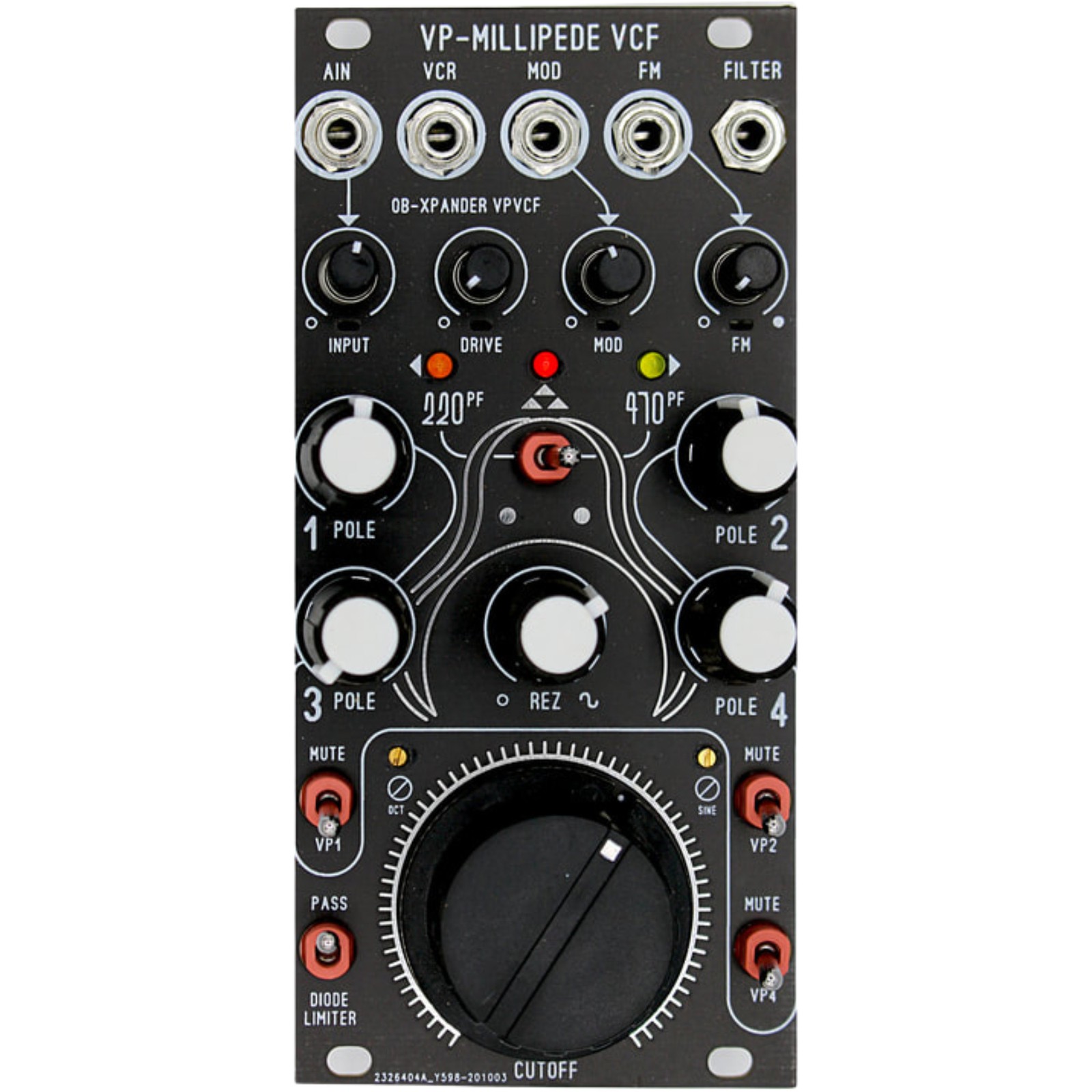 Синтезаторный модуль Blue Lantern Millipede с переменным полюсом VCF Eurorack Synth Module