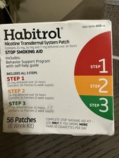 Habitrol Nicotine Transdermal System Patch - 8 Week Kit - 56 Patches Step 1-3