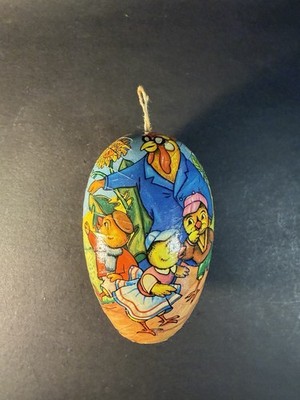Mis-matched Easter Egg Candy Box Paper Mache Made in West Germany 3  Long