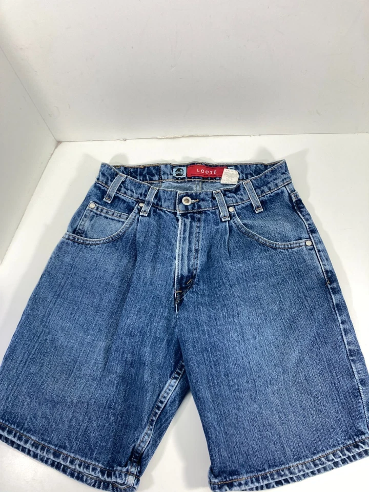 Pantalones Cortos de Jeans Levis Plateados Calce Suelto Para Hombre 29 Azul 5 Bolsillos Plisados De Colección Foto 3 de 4