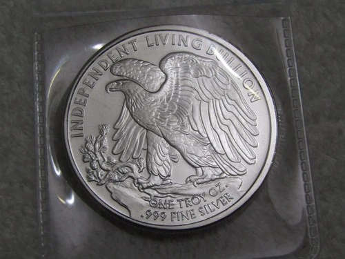 Independent Living Bullion 1 Troy Oz. .999 Fine Silver Round Walking Liberty
