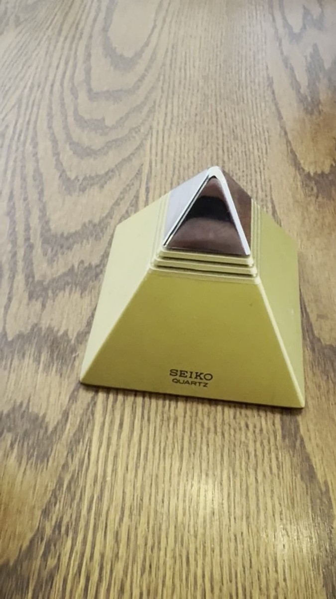 Vintage 1980's SEIKO Gold Pyramid Talking Alarm Clock QEK101G