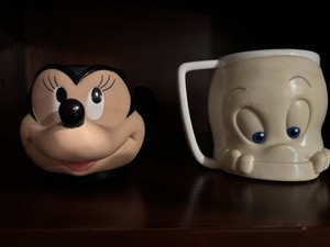 Dakin Vintage Disney Figural Plastic Mug Lot Minnie Mouse & Casper