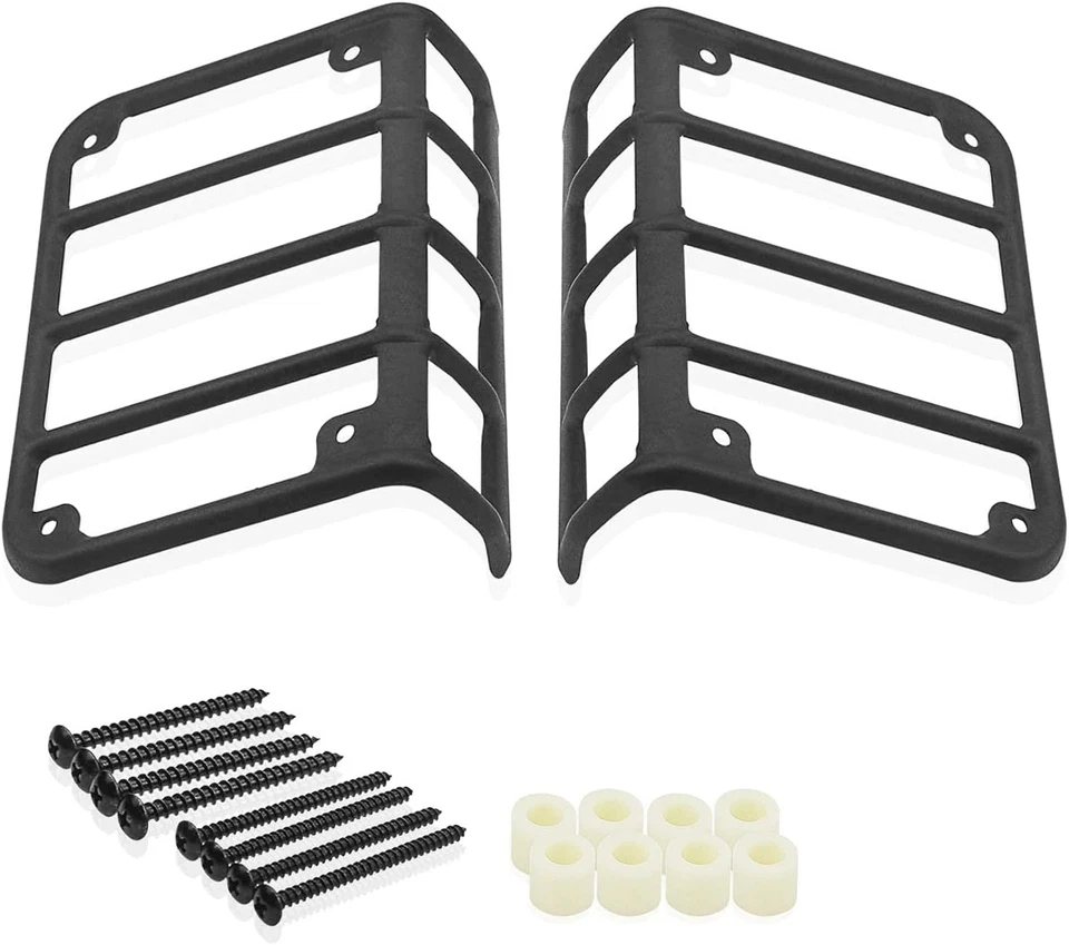 Cubiertas protectoras de luces traseras acero metal negro trasero para 07-16 Jeep Wrangler JK NUEVO Foto 4 de 4