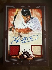 Mookie BETTS🔥2015 Diamond Kings Red Framed Dual Relic AUTO #106 1/15 Red Sox💥