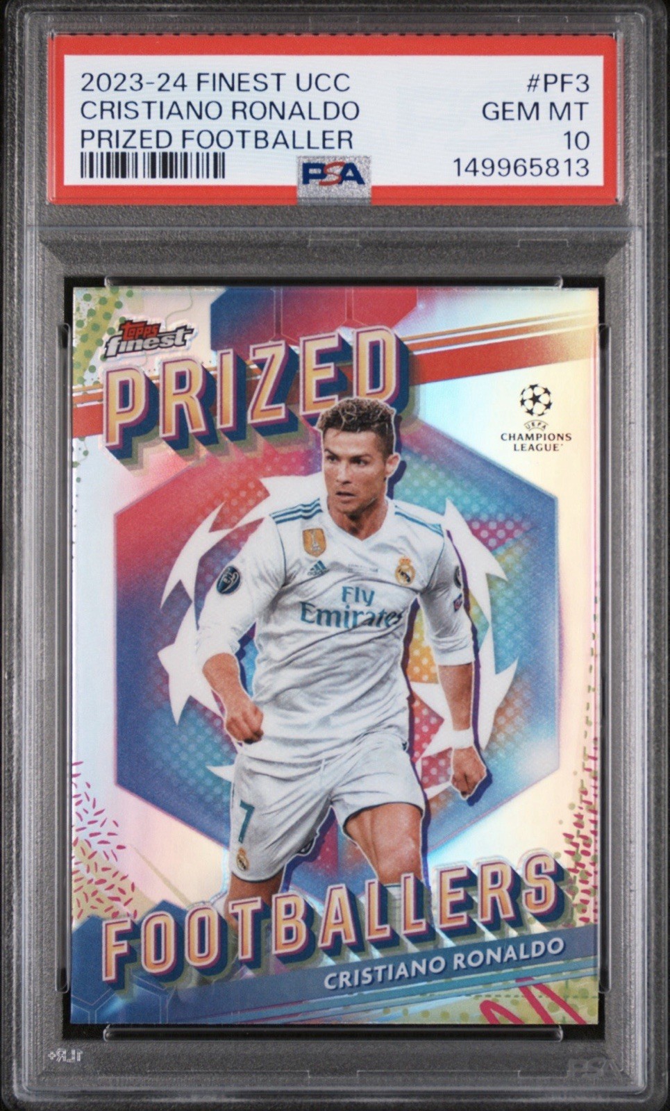 2023-24 Topps Finest UEFA Cristiano Ronaldo Prized Footballers #PF-3 PSA 10