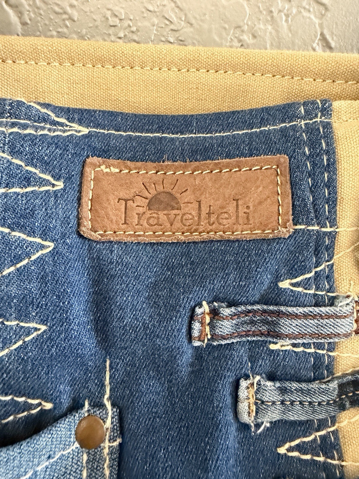 Travelteli Patchwork Tote Bag Polka Dot Denim Tot… - image 3