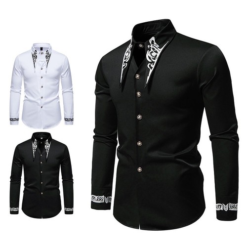 Chemise Bleu Marine Slim Fit Manches Longues Homme TORRENTE à Prix