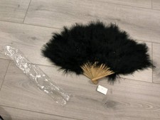 BNWT Boux Avenue Black Marabou Feather Fan  One Size