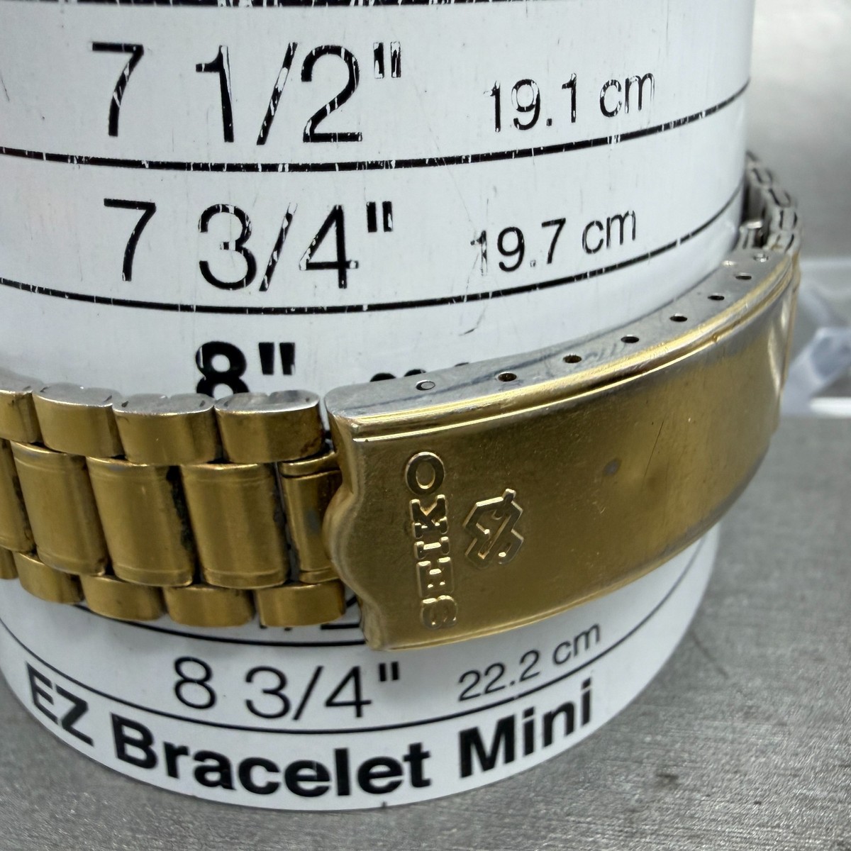 Seiko Alarm Watch Men 34mm Gold Dial Gold Tone Daydate Round 5C23