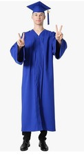 Matte Graduation Cap Gown with Tassel and Removable 2024 Charm Kids