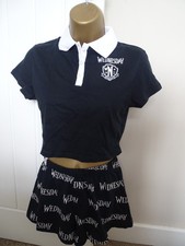 NEW Wednesday Addams Top + Shorts Pyjamas Size 4/6 2XS