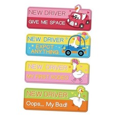 Student Driver Sticker Magnet for Car - 4 Pcs Silly New Driver Car Funny Goose