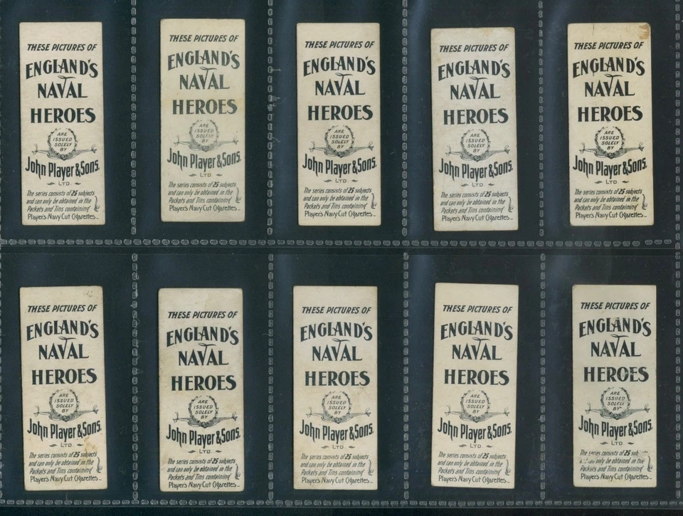 John Player ENGLANDS NAVAL HEROES x 17 diff NELSON RALEIGH COOK DRAKE etc 1897 - Image 2 of 4