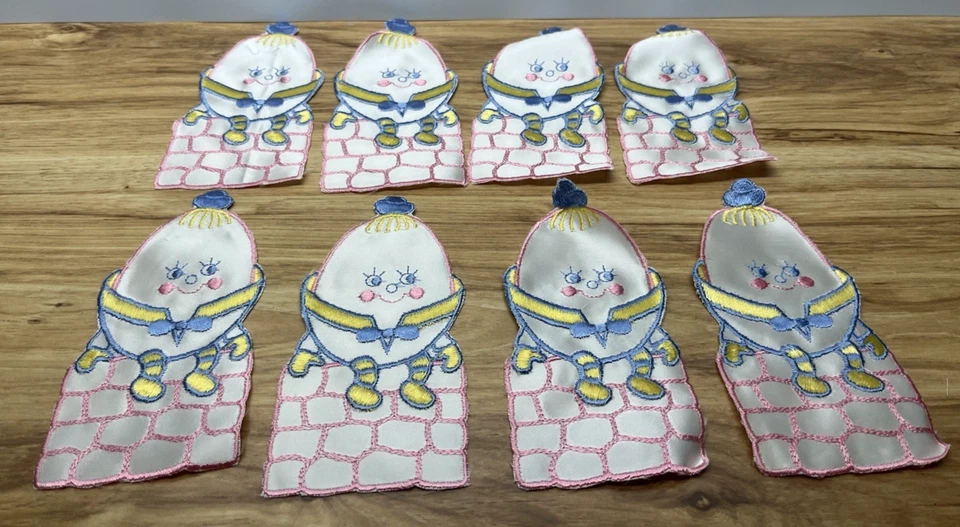 8X Humpty Dumpty Appliqué Patch Egg Baby Embroidered Sewing Nursery Rhyme - Image 2 of 4