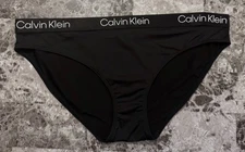 NWOT CALVIN KLEIN BLACK SMOOTH THICK LOGO WAISTBAND BIKINI PANTIES