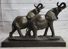 Art Gallery DEALS Massive Happy Indian Elephant Signed Of Good Sculpture Sale