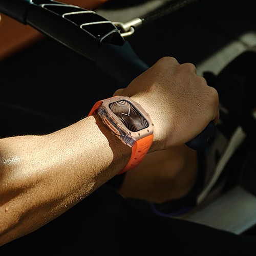 Titangehäuse für Apple Watch 10 46mm Fluorelastomer (FKM) Band, Luxus Tita... - Bild 6 von 6