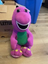 Vintage 1992 Talking Barney Playskool 18" Plush Toy Purple Dinosaur Tested Works