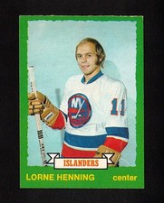 1973-74 LORNE HENNING #218 ROOKIE EX OPC * NYI Star Kraken Scout NHL Hockey Card. rookie card picture