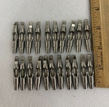 Stainless Steel Tattoo 9 Flat/Mag Needle Tips (New Old Stock) Pack of 20