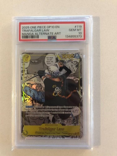 2025 One Piece OP10 En #119 Trafalgar Law Manga Alternate Art PSA 10 GEM MINT