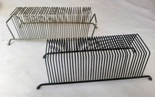 Two 45 RPM Record Holder Rack Stand Metal Wire 42 Slots Vintage Display x2