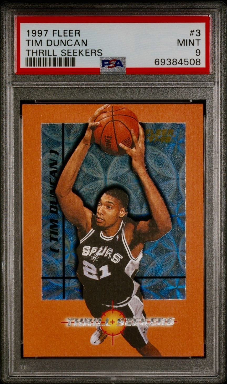 1997-98 Fleer - Thrill Seekers Tim Duncan #3 TS (RC) Rookie