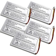 5-Pack of Battery for Apple iPod 4th Gen 616-0183 616-0206 Batteries M9282J/A
