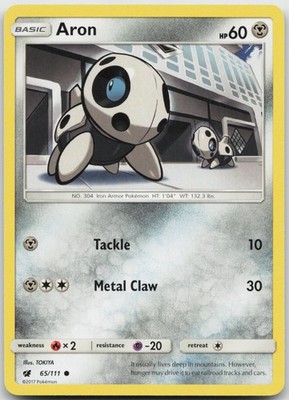 Aron 65/111 Common Crimson Invasion Pokemon Near Mint
