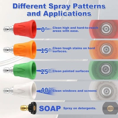 Professional Car Cleaning Accessories Pressure Washer Nozzle 1/4'' Quick Connect