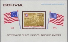 Bolivien Mi.Nr. Block 66 200J.Unabhängigkeit d.USA, Schlachtfeld, Flaggen 