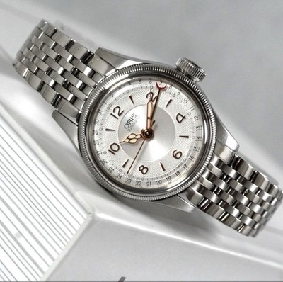 Oris Big Crown Pointer Date Automatic Boys Watch Silver 27mm w/ Box