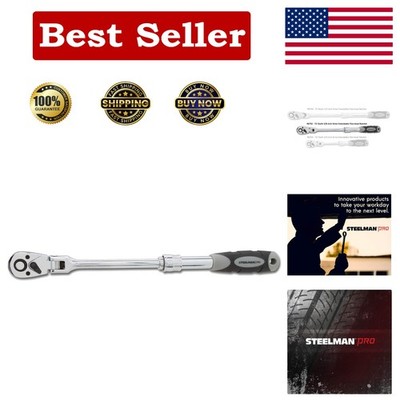 Steelman 3/8'' Drive 72-Tooth Extendable Ratchet - Flexible Head & Quick Release